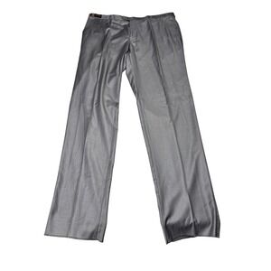 NWT Superlux Super Fine Grey Dress Pants Mens 44x40 No Pleat Flat Front Trousers